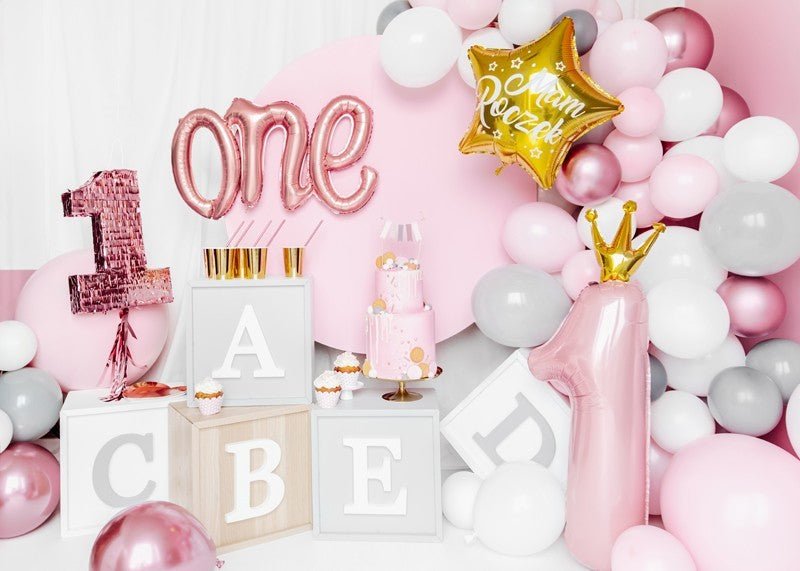 Фолиев Надпис "One", Розово Злато, 66х37 - Party Design