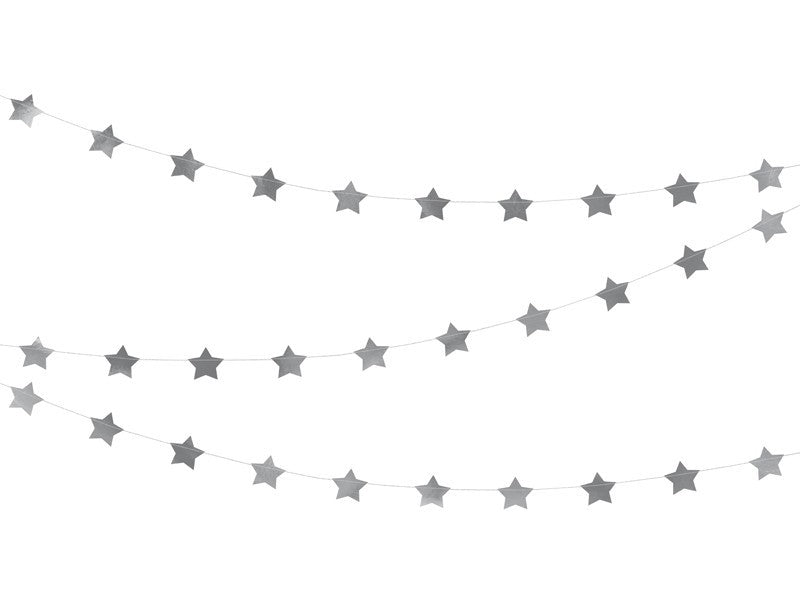 Гирлянд - Сребърни Звезди - Party Design