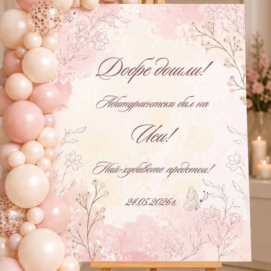 Табела за Абитуриентски Бал – Флорален дизайн - Party Design