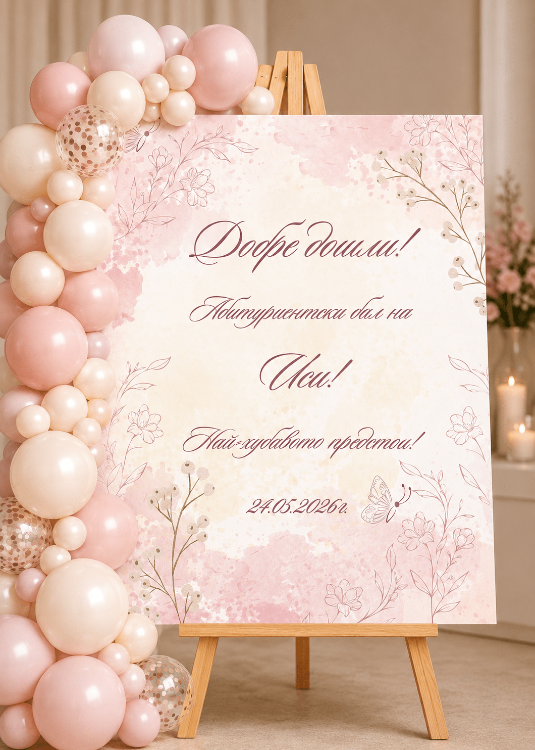 Табела за Абитуриентски Бал – Флорален дизайн - Party Design
