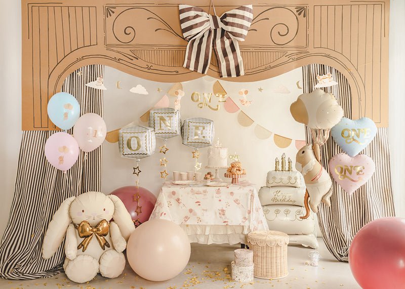 Фолиев балон мишка с балони, 44 × 104 см - PartyDesign