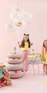 Стоящ фолиев балон торта, розов, 72 × 89 см - PartyDesign
