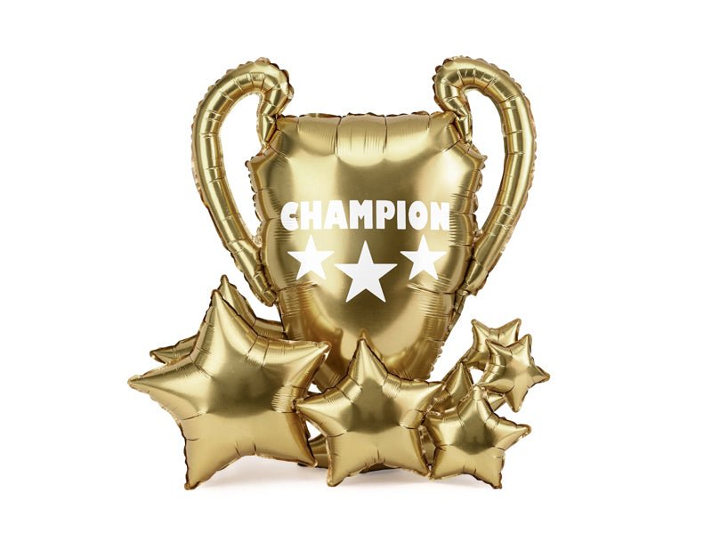 Стоящ фолиев балон купа Champion, златист, 83 × 87 см - PartyDesign