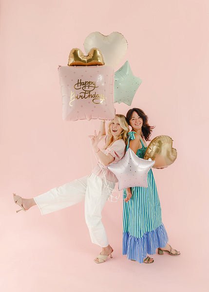 Комплект фолиеви балони подарък Happy Birthday, 5 броя - PartyDesign
