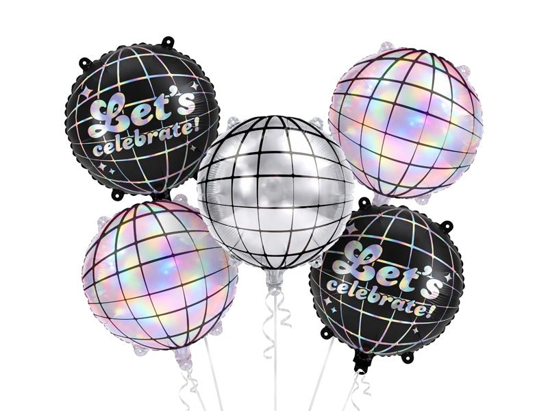 Комплект фолиеви балони диско Let's Celebrate, 5 броя - PartyDesign