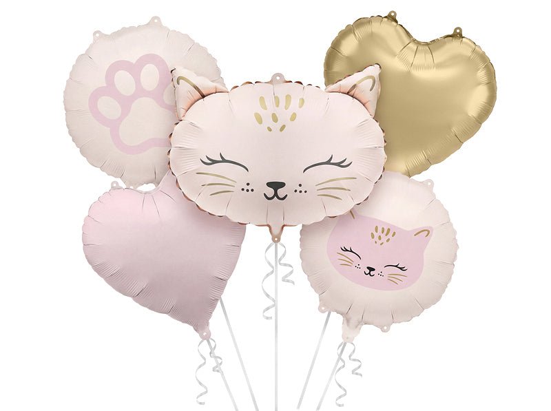 Комплект фолиеви балони котенце, 5 броя - PartyDesign
