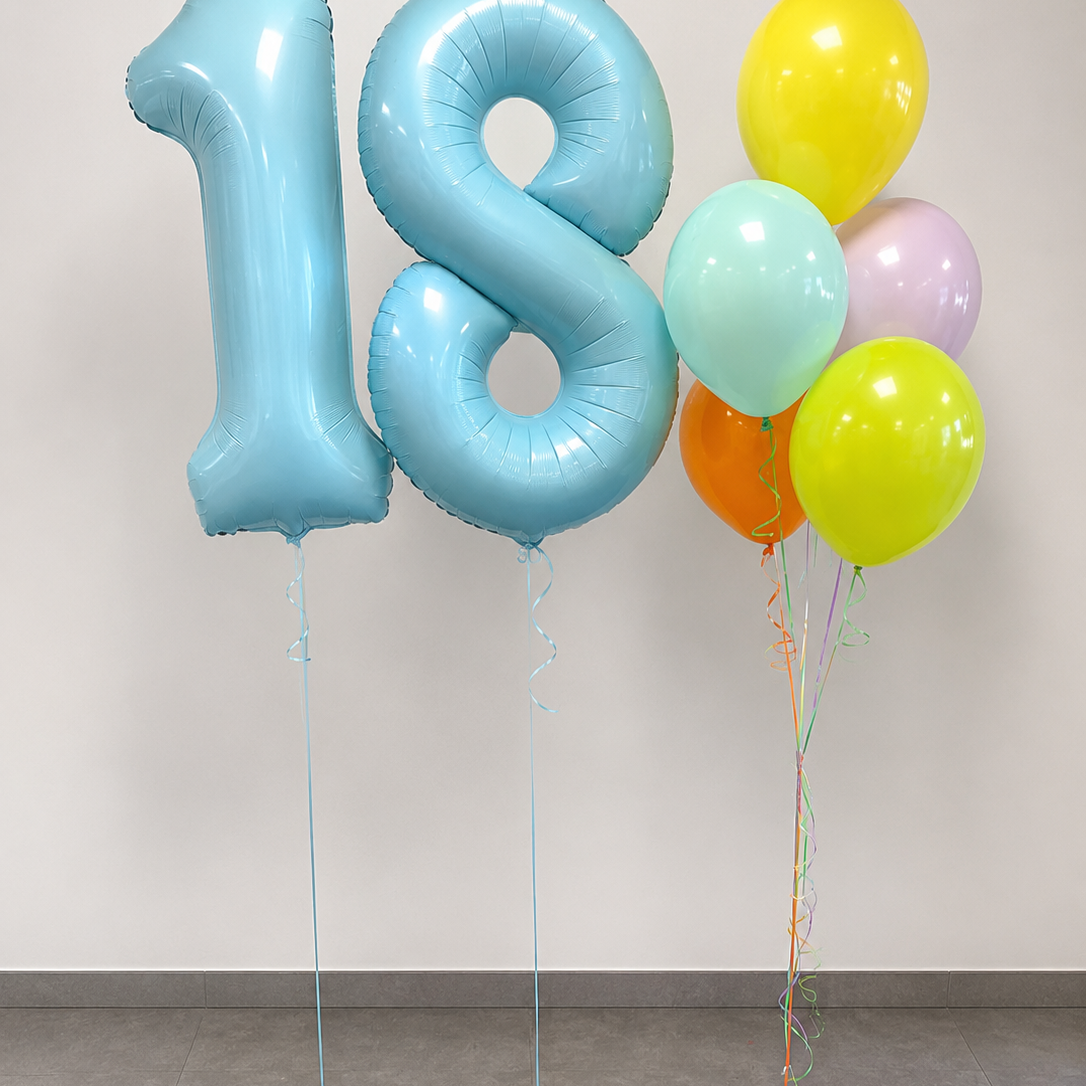 Birthday Mix – Светлосини цифри с хелий
