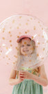 Прозрачен Bubble балон със златисти звезди, 60 см - PartyDesign