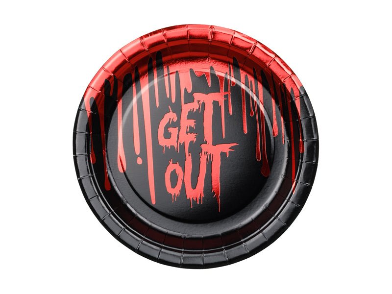 Хартиени чинии Get Out за Хелоуин, 18 см, 6 броя - PartyDesign