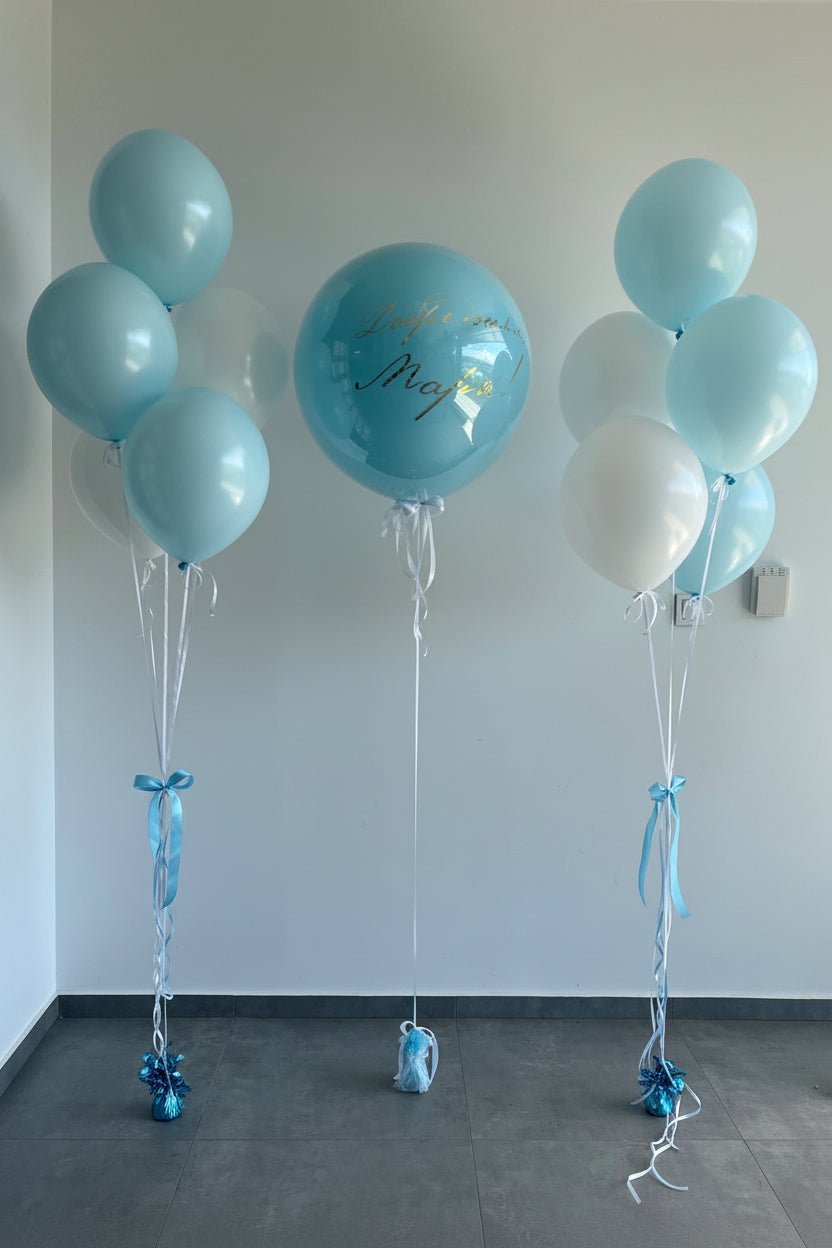 Комплект балони с хелий за изписване на момче - Party Design