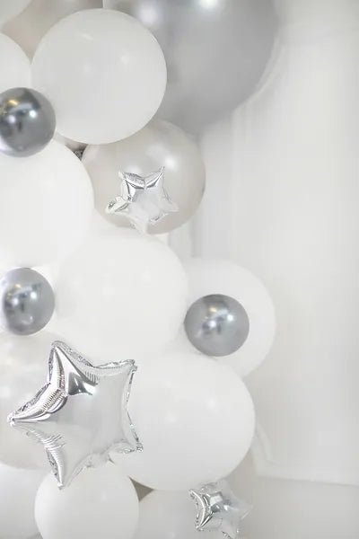 Гланцови балони 12 см тъмно сребро - Party Design