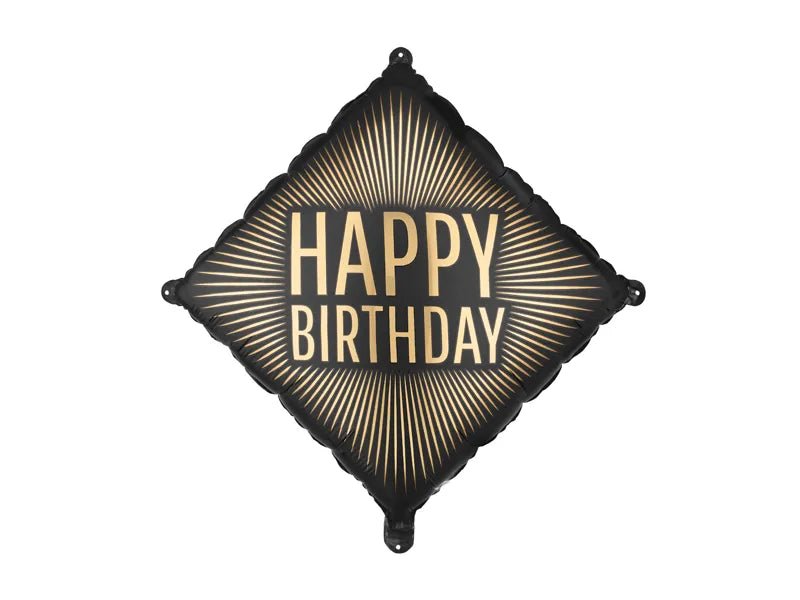 Фолиев Балон Happy Birthday Черен и Златен - Party Design