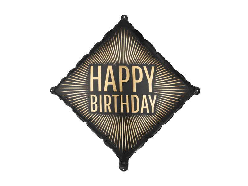 Фолиев Балон Happy Birthday Черен и Златен