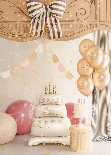 Стоящ Фолиев Балон Торта Happy Birthday - Party Design
