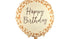 Фолиен балон Happy Birthday 35 см с бежов фон и леопардов принт за рожден ден и safari декорация.