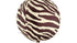 Кръгъл фолиен балон Zebra Stripes Ball 50 см със зебра шарка, подходящ за safari и jungle парти.