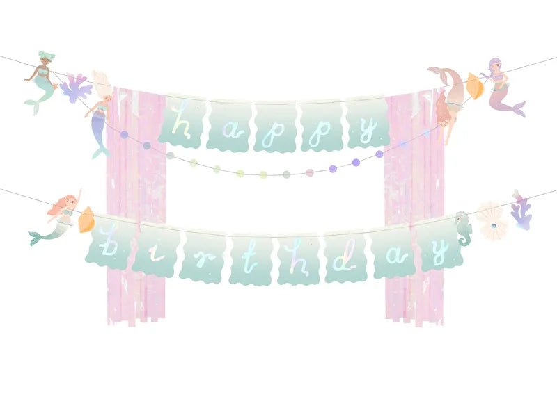 Банер Happy Birthday тема Русалка - Party Design