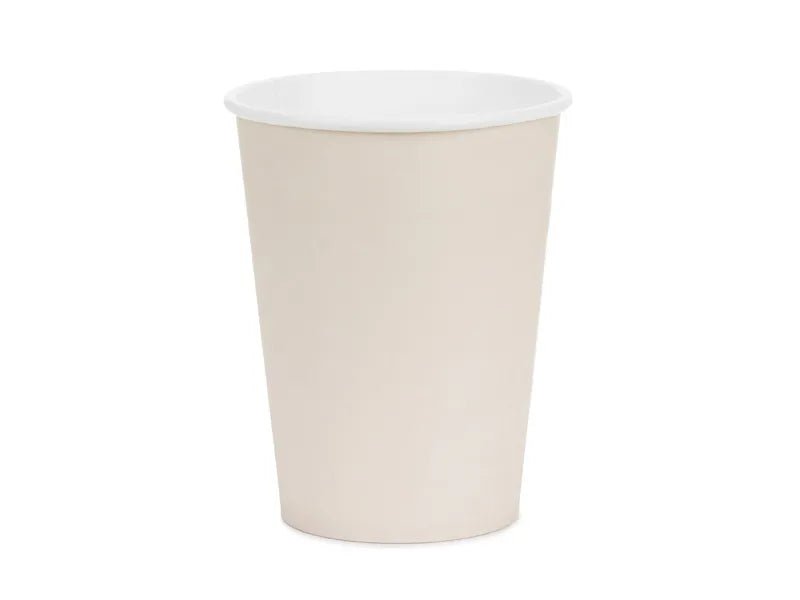 Бежови Хартиени Чаши 250 ml – 6 бр. - Party Design