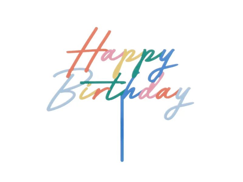 Стилен Топер Happy Birthday в Различни Цветове - Party Design