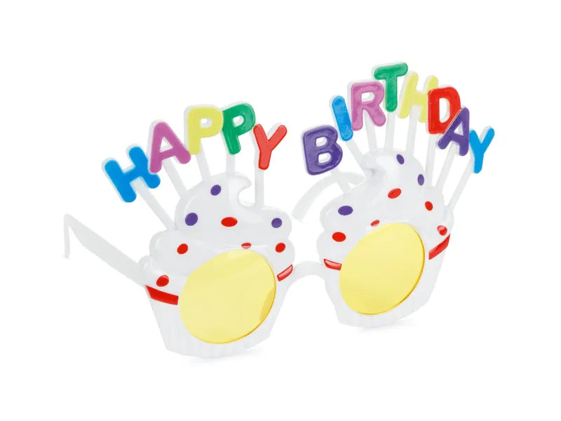 Парти Очила Cupcake Happy Birthday Бели