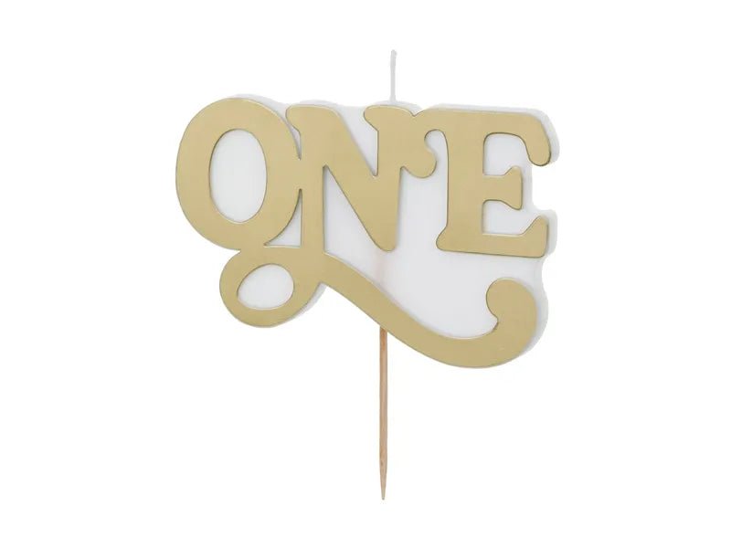 Свещ за рожден ден “ONE” студено злато - Party Design