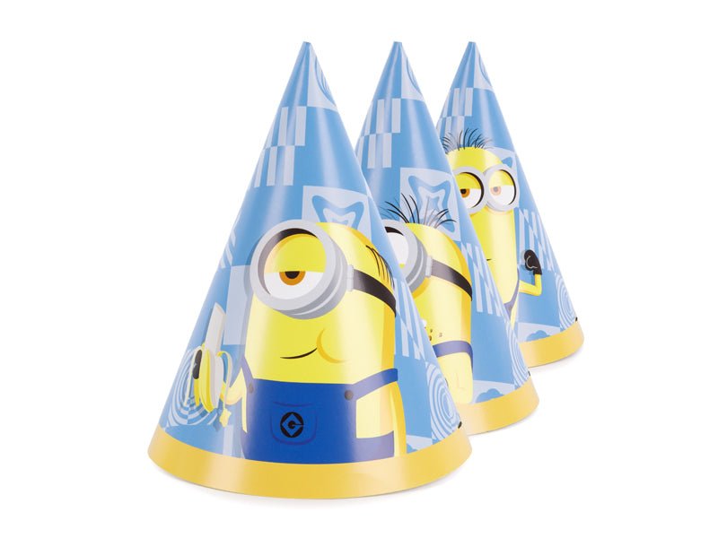 Парти шапки Minions, 16 см, 6 бр.