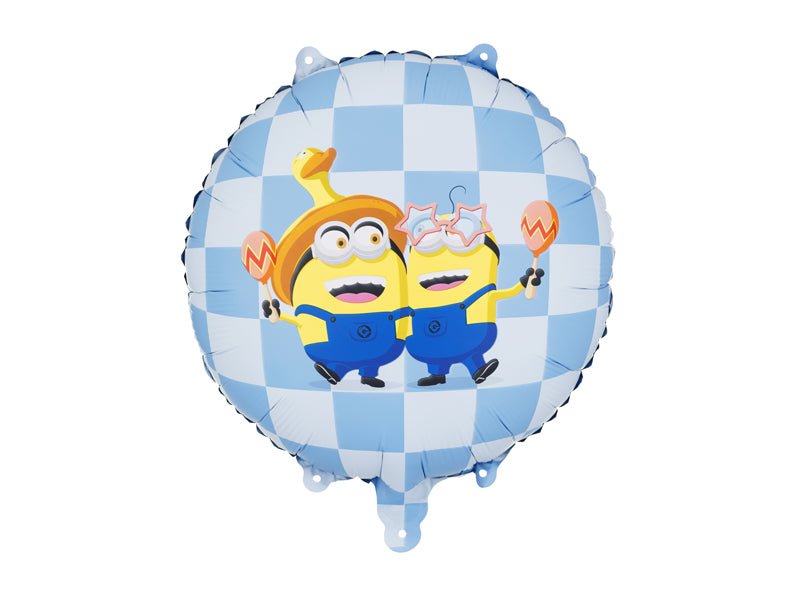 Кръгъл фолиев балон Minions, 35 x 35 см