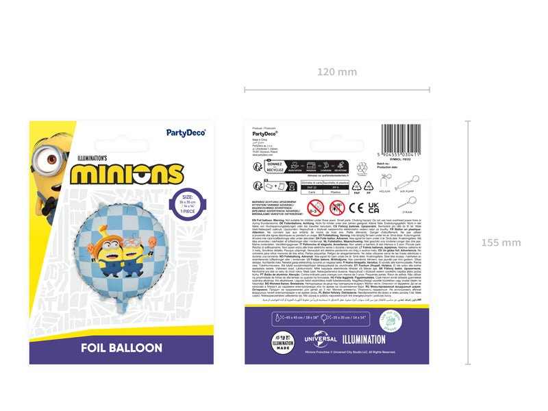 Опаковка на кръгъл фолиев балон Minions