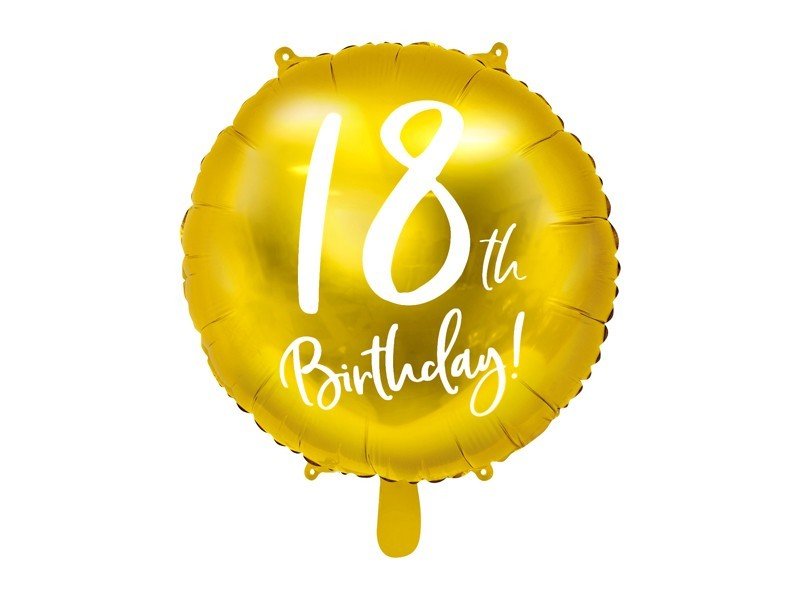 Фолиев балон 18th Birthday златен
