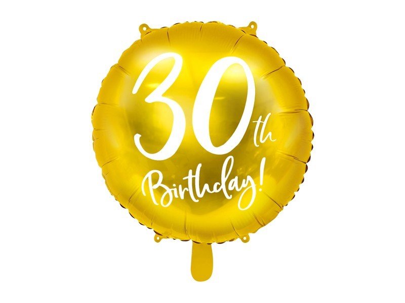 Фолиев балон 30th Birthday златен