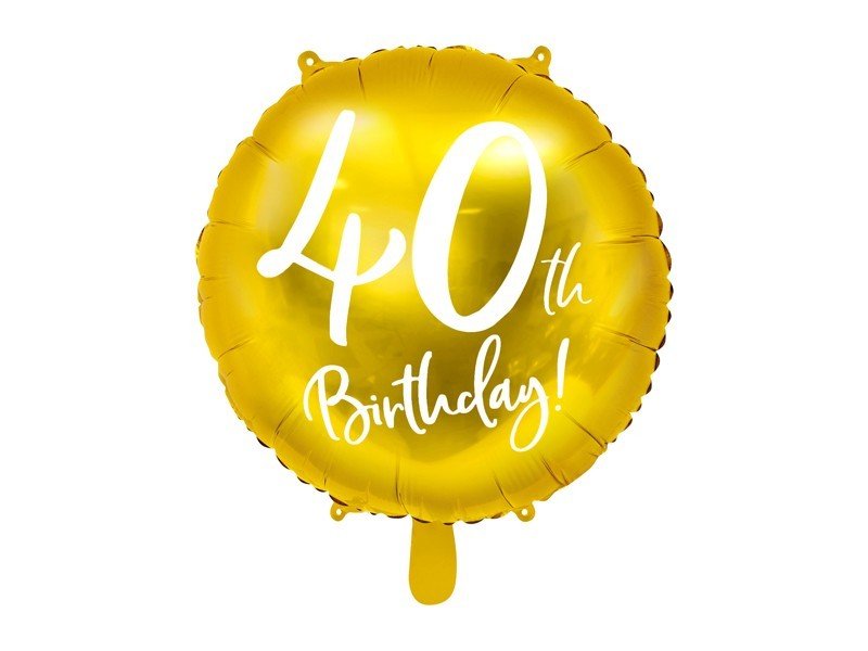 Фолиев балон 40th Birthday златен