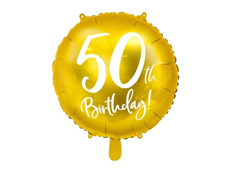 Фолиев балон 50th Birthday златен