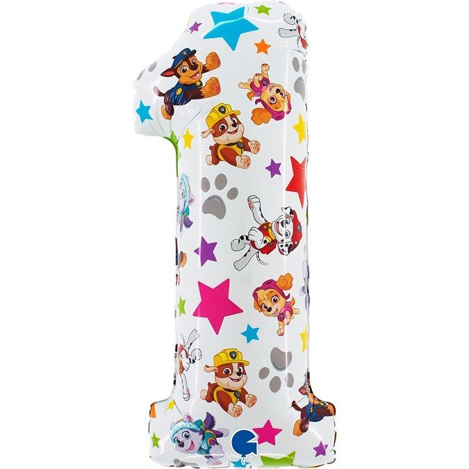 Фолиев балон цифра 1 Paw Patrol 33 x 71 см