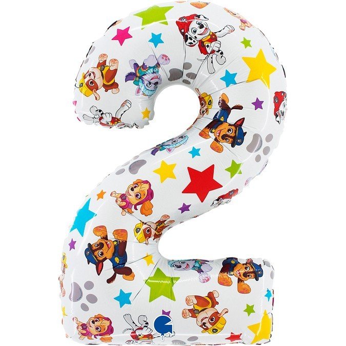 Фолиев балон цифра 2 Paw Patrol 53 x 71 см