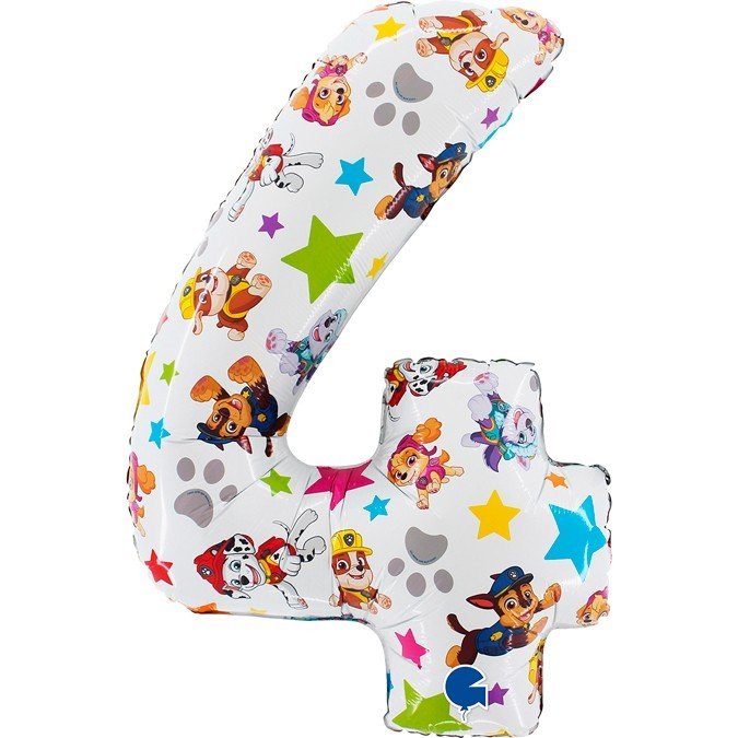 Фолиев балон цифра 4 Paw Patrol 52 x 72 см