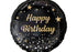 Фолиев балон Happy Birthday с черен фон