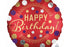 Фолиев балон Happy Birthday червен сатен