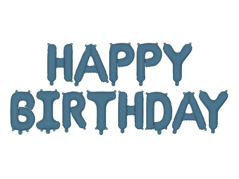 Фолиен балон Happy Birthday тъмносин
