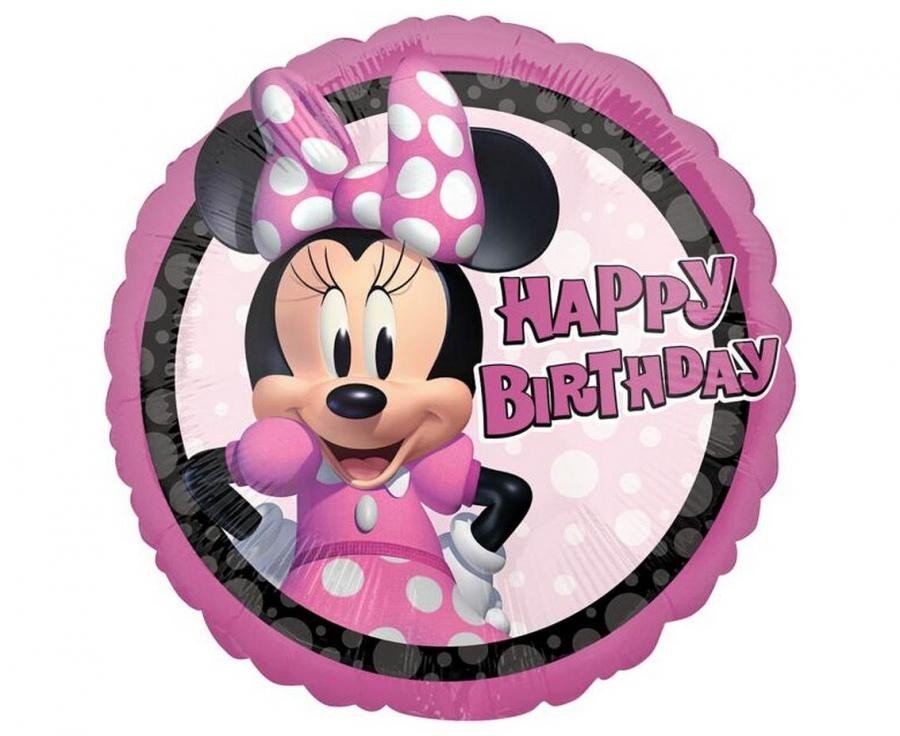 Фолиев балон Мини Маус Happy Birthday 43 см