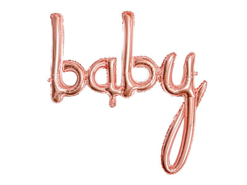 Фолиев балон надпис Baby розово злато 73 x 75 см