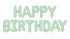 Фолиев балон надпис Happy Birthday светло зелен