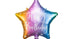 Фолиев балон звезда Happy Birthday преливащи се цветове