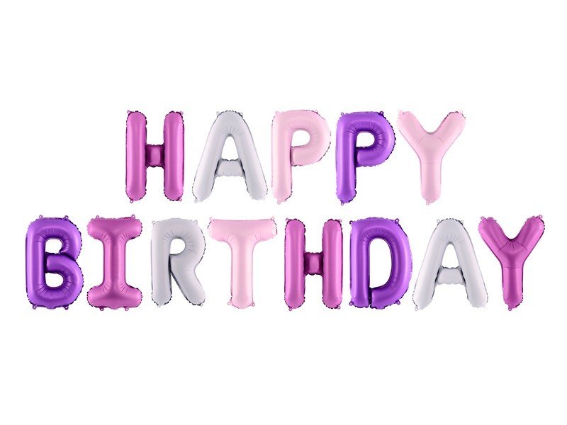 Фолиев надпис Happy Birthday разноцветен 340 x 35 см