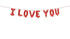 Фолиев надпис I Love You червен 260 x 40 см