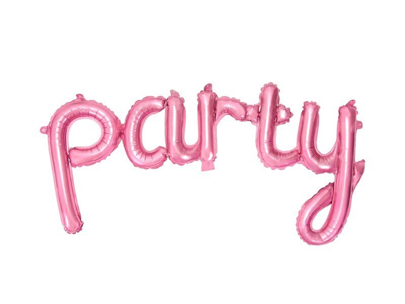 Фолиев надпис Party в розово 80 x 40 см