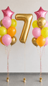 Комплект балони с хелий с цифра и два букета - Party Design