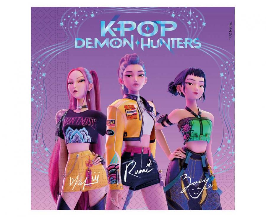 Салфетки K-POP Demon Hunters, 33×33 см