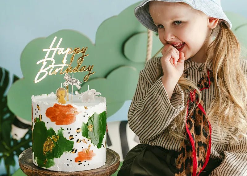 Свещички за торта Сафари с лъв, слон и зебра - Party Design